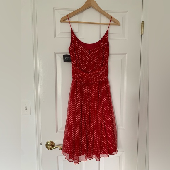 NWT Anna Sui Polka Dot red dress spaghetti strap size 8 medium small 6 - Picture 2 of 14